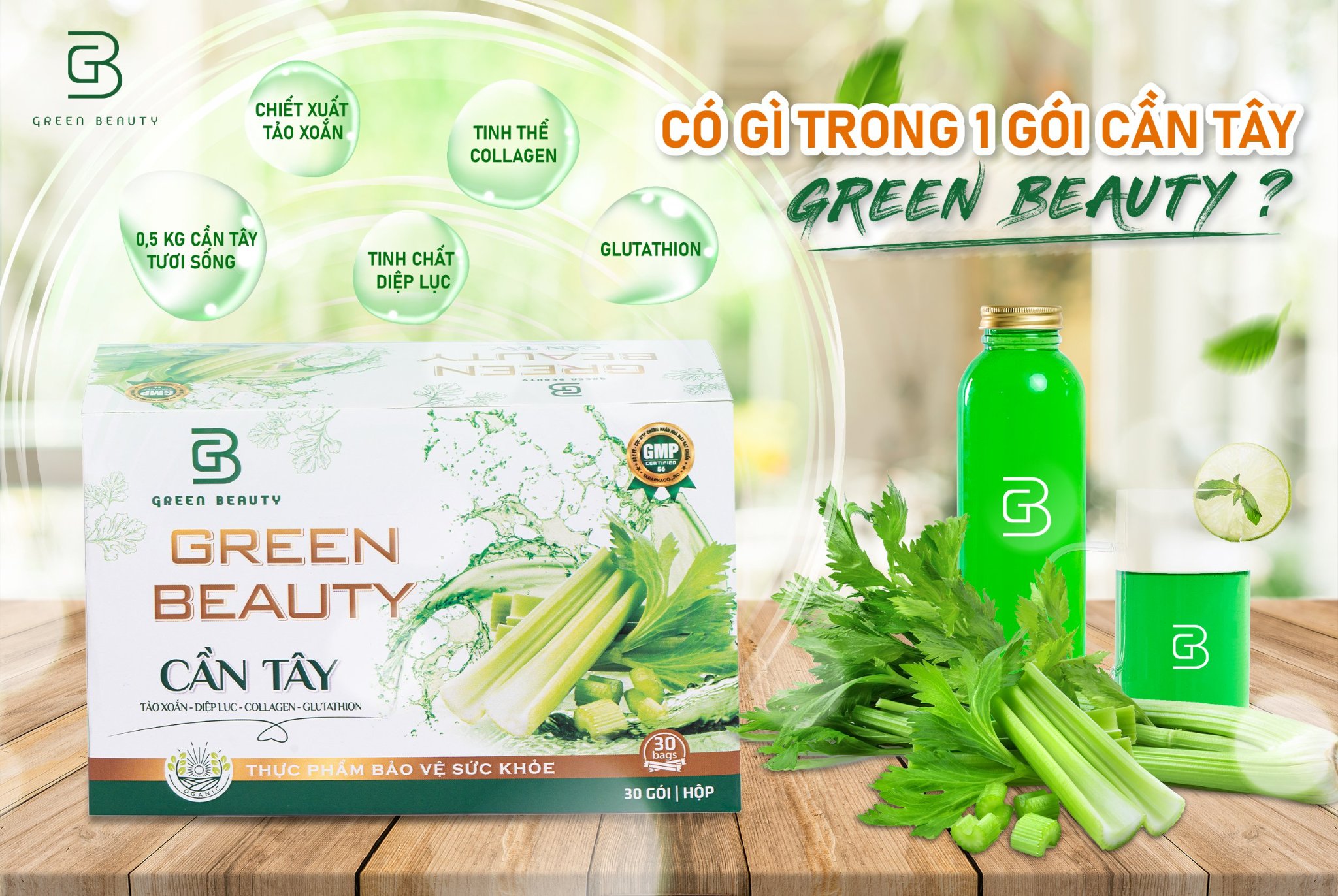 NƯỚC ÉP CẦN TÂY GREEN BEAUTY 30 GÓI