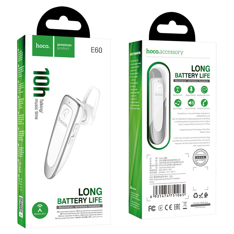 Tai nghe bluetooth Hoco E60 Brightness V5.0, Pin dùng 10H - Nhất Tín Computer