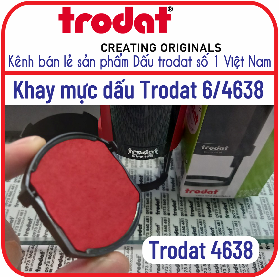Khay mực dấu hãng Trodar (Dấu liền mực)