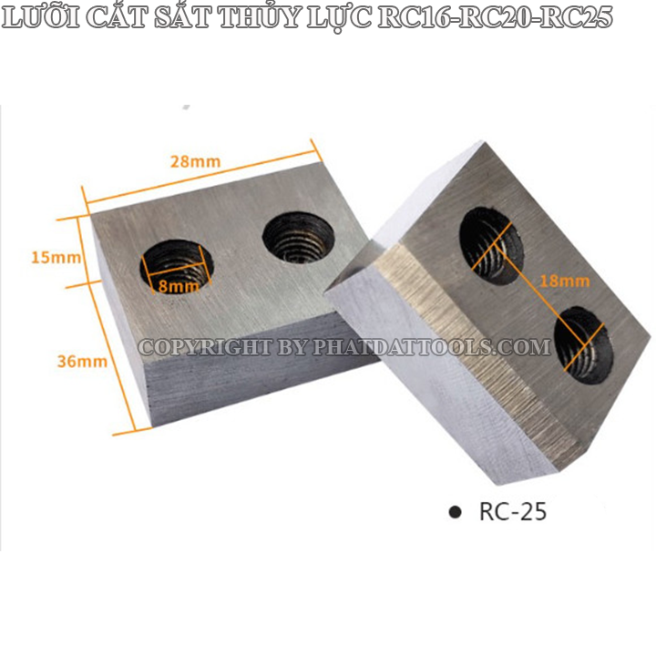 Lưỡi cắt sắt lắp cho máy cắt sắt thủy lực cầm tay rc16-rc20-rc22-rc25