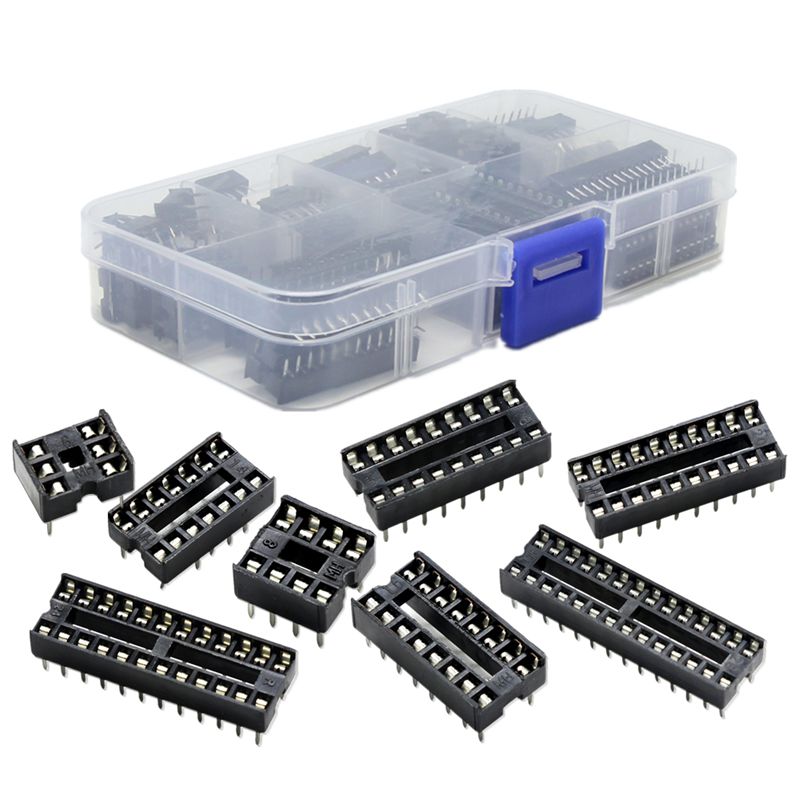 thumbnail image 2 of 66pcs DIP IC Sockets Adapter Kit - 6/8/14/16/18/20/24/28 Pin Solder Type Assortment 2 of 3