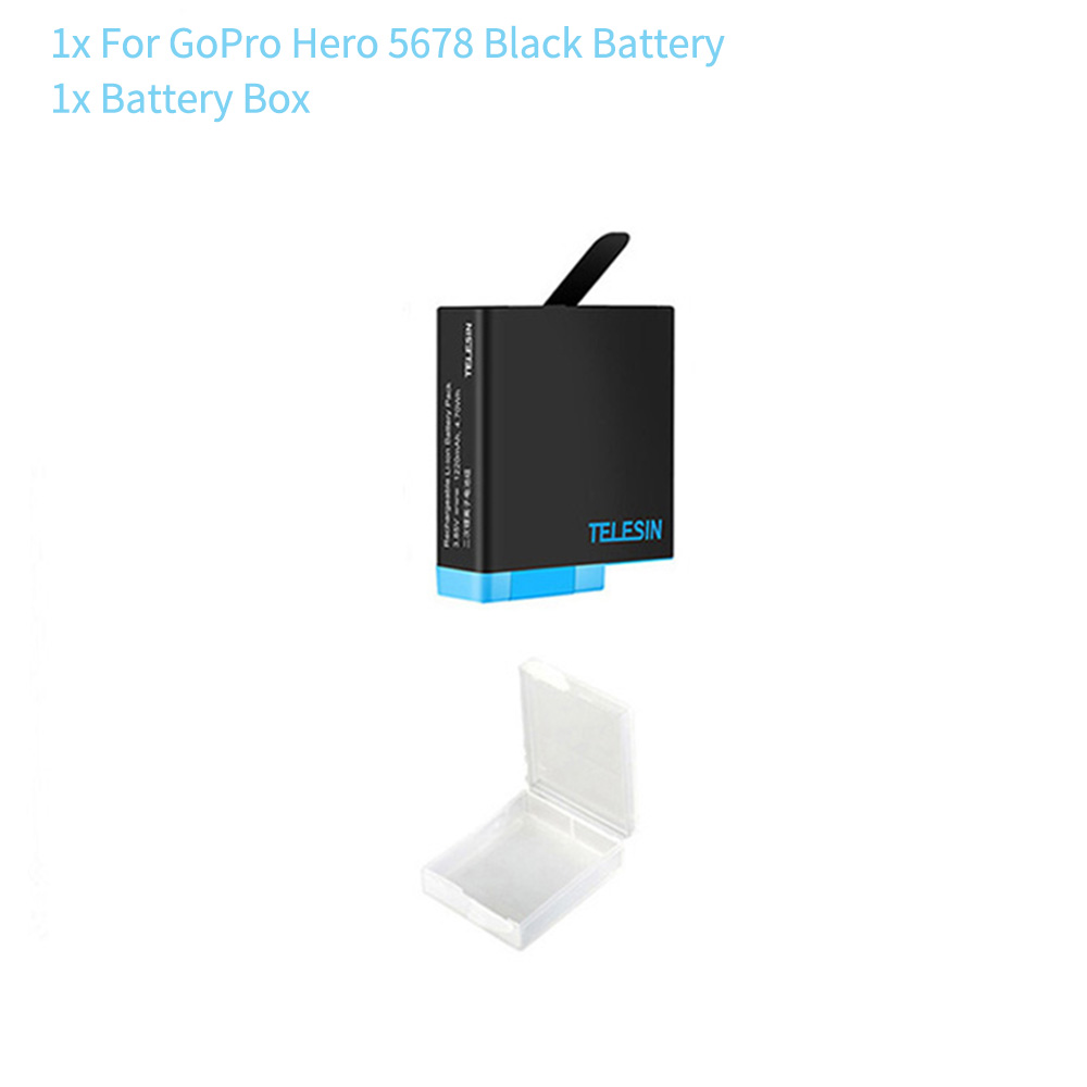 Esin pin cho gopro anh hùng 10 9 8 7 6 5 3 cách dẫn ánh sáng pin sạc tf thẻ pin lưu trữ cho anh hùng 5 6 7 8 9 10 đen