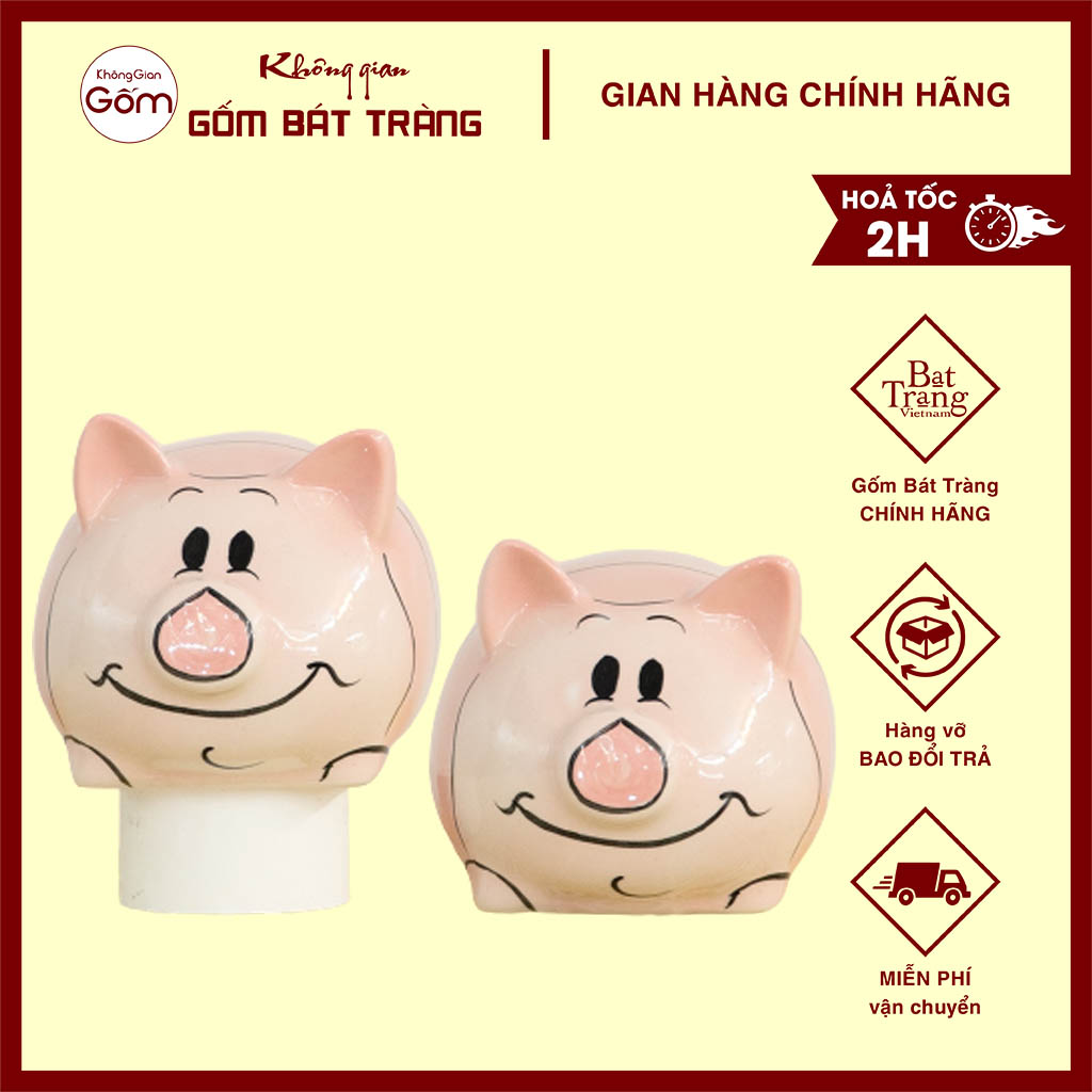 Heo đất, Lợn đất tiết kiệm gốm Bát Tràng cao cấp an toàn cho bé