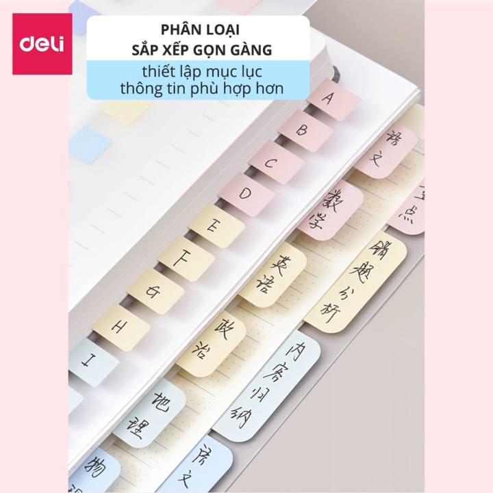 Giấy phân trang nhiều màu Deli -nhiều màu, nhiều cỡ - 1 tệp - giấy đánh dấu, văn phòng phẩm - 21536 /21535/ 21537 - Hình ảnh 7