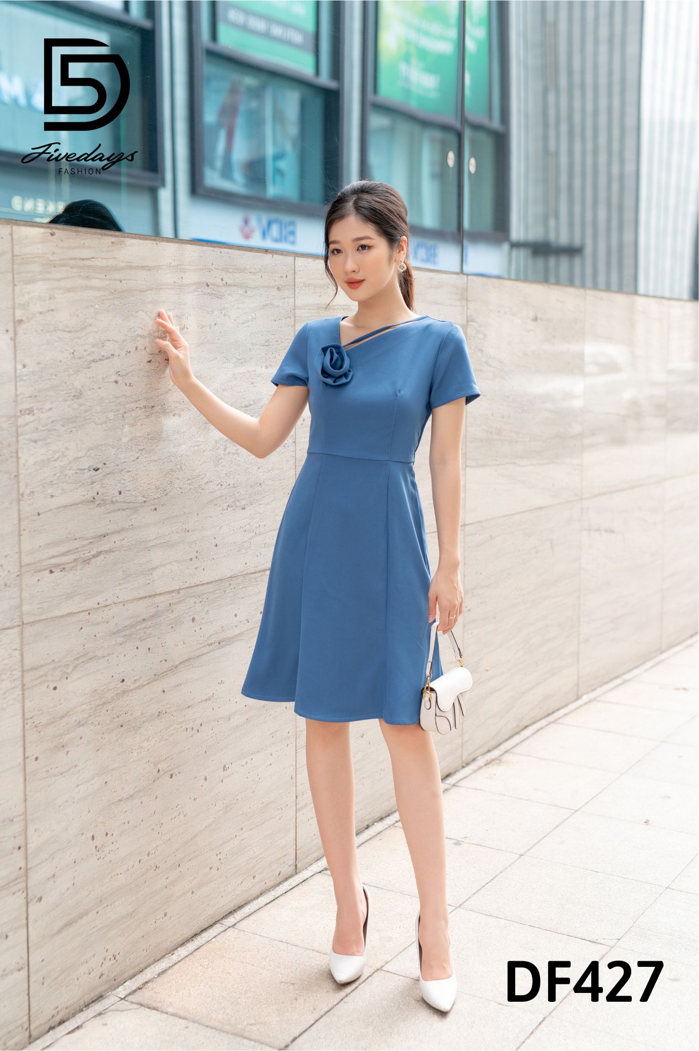 Fivedays - Đầm đuôi cá cuốn hoa