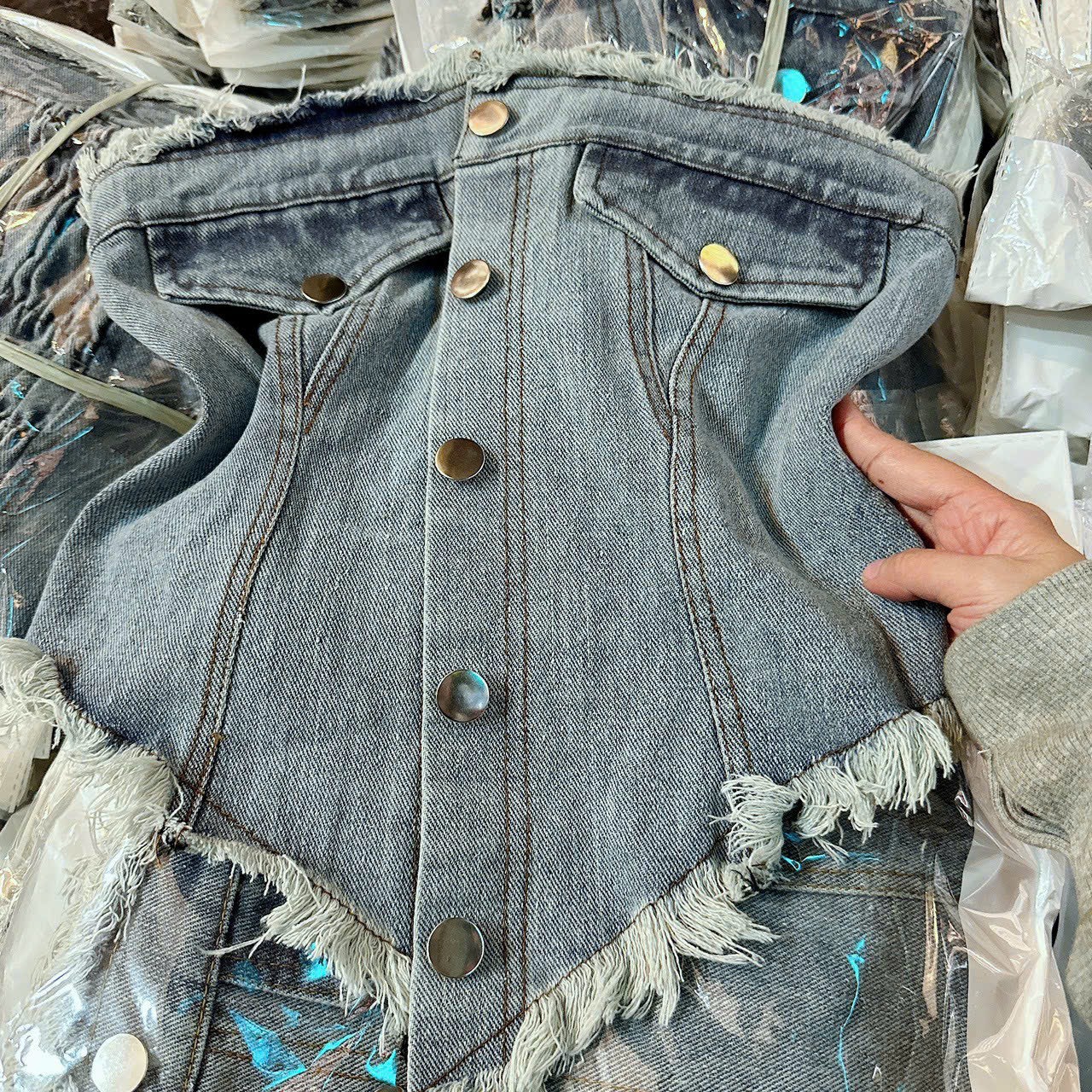 áo jean nữ , áo bò nữ croptop nhiều loại cực hot m0022