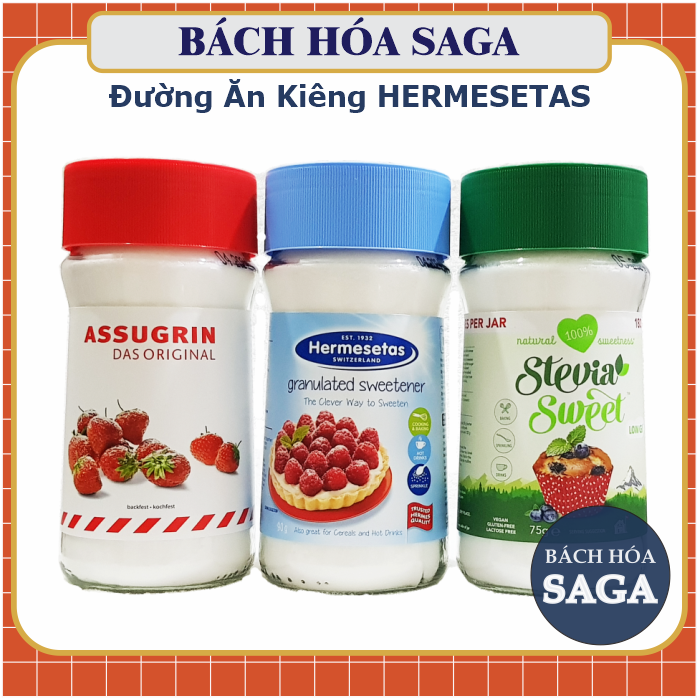 [HÀNG CHÍNH HÃNG] ĐƯỜNG ĂN KIÊNG HERMESETAS  Stevia Lọ 75g
