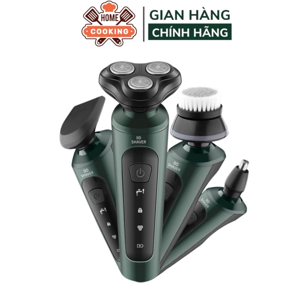 Máy cạo râu sạc điện 9D Shaver 4 trong 1, cạo râu, tỉa lông mũi, cắt tóc