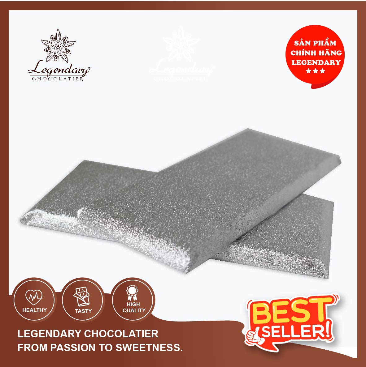 Socola Legendary - Socola Đen 58 - 100% cacao nguyên chất 85g