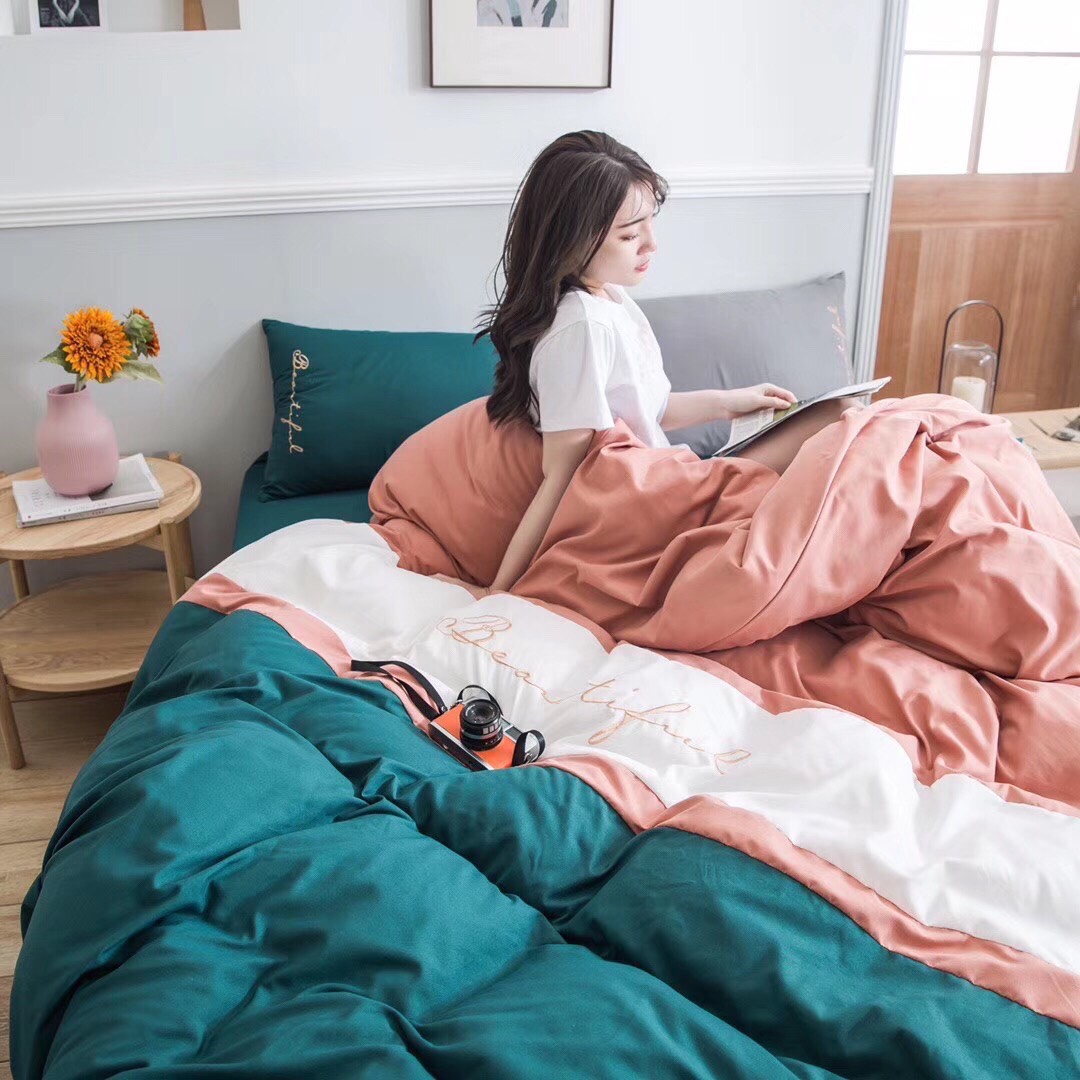 Combo 4 Món Chăn/Mền Ga Gối Cotton Cao Cấp Phối Màu