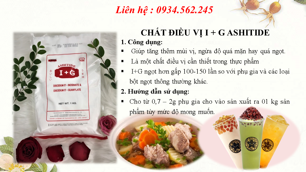 Chất điều vị thay thế mì chính i+g ashitide
