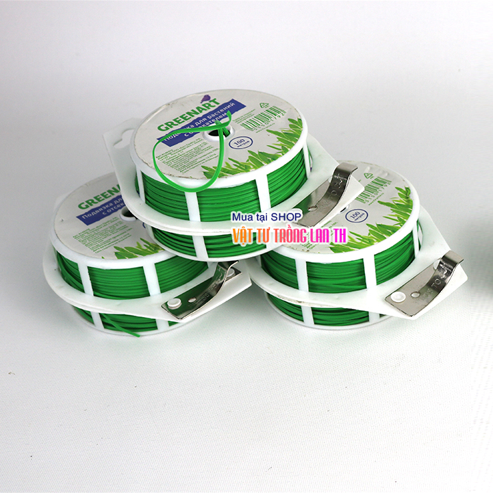 Cuộn dây buộc hoa lan màu xanh lõi kẽm dài 100m