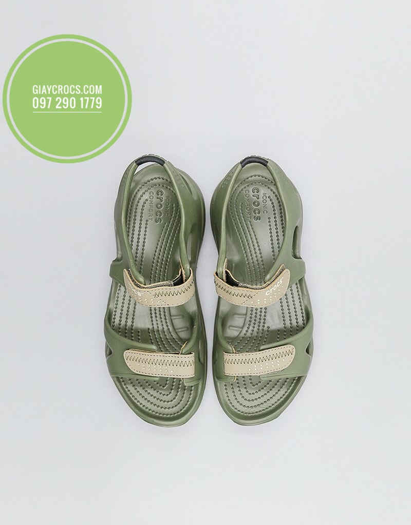 Sandal Crocs Nam Swiftwater River Màu Rêu