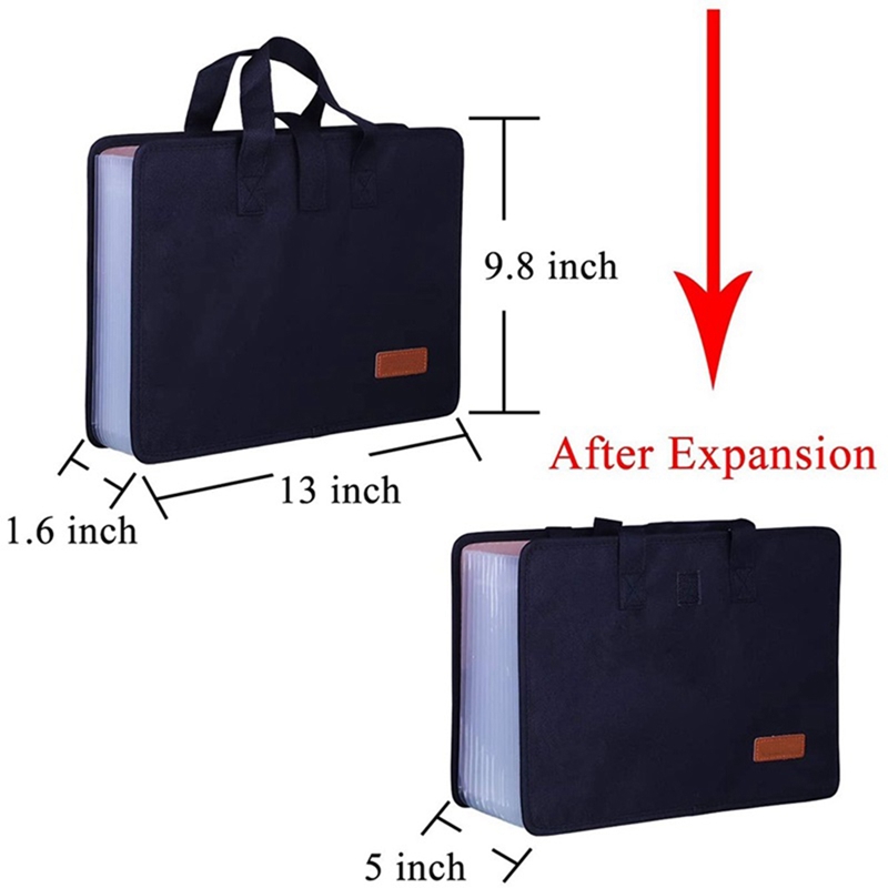 13 Pockets Expander File Folder Document Organizer with Handle A4 Size Capacity Accordion File Organizer