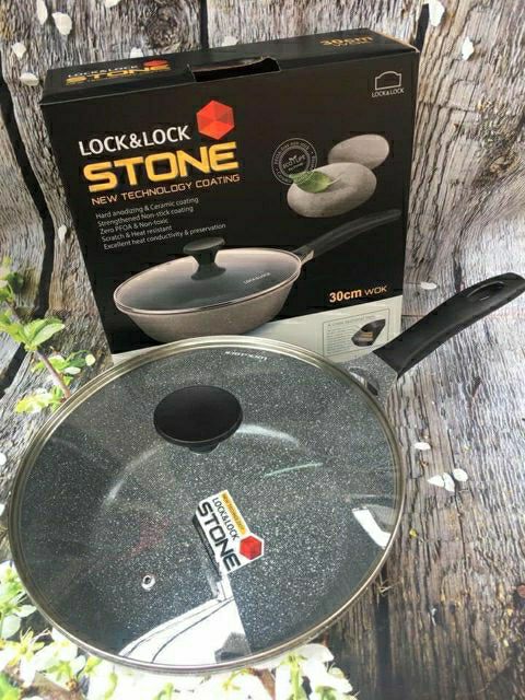 Chảo Sâu Lòng Đáy Phẳng Đá Stone Lock&Lock 30cm LCA6305D