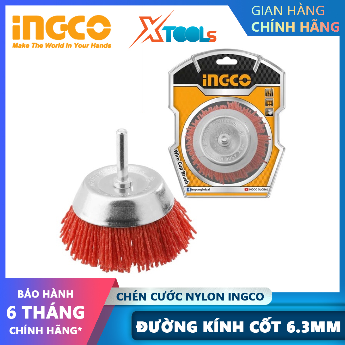 Cake freight nylon ingco WB30505 Cup freight nylon 50mm diameter fishing lines 1,3-1,5mm, diameter of the 6.3mm polishing made of soft, smooth, smooth surface material [genuine] [xsafe] [XTools]