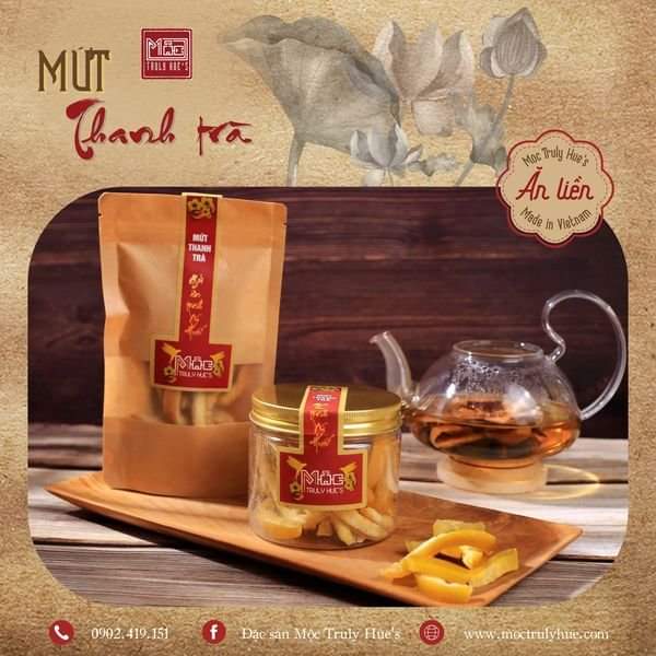 Mứt Thanh Trà sấy lạnh nguyên vị đặc sản Huế - 100gram
