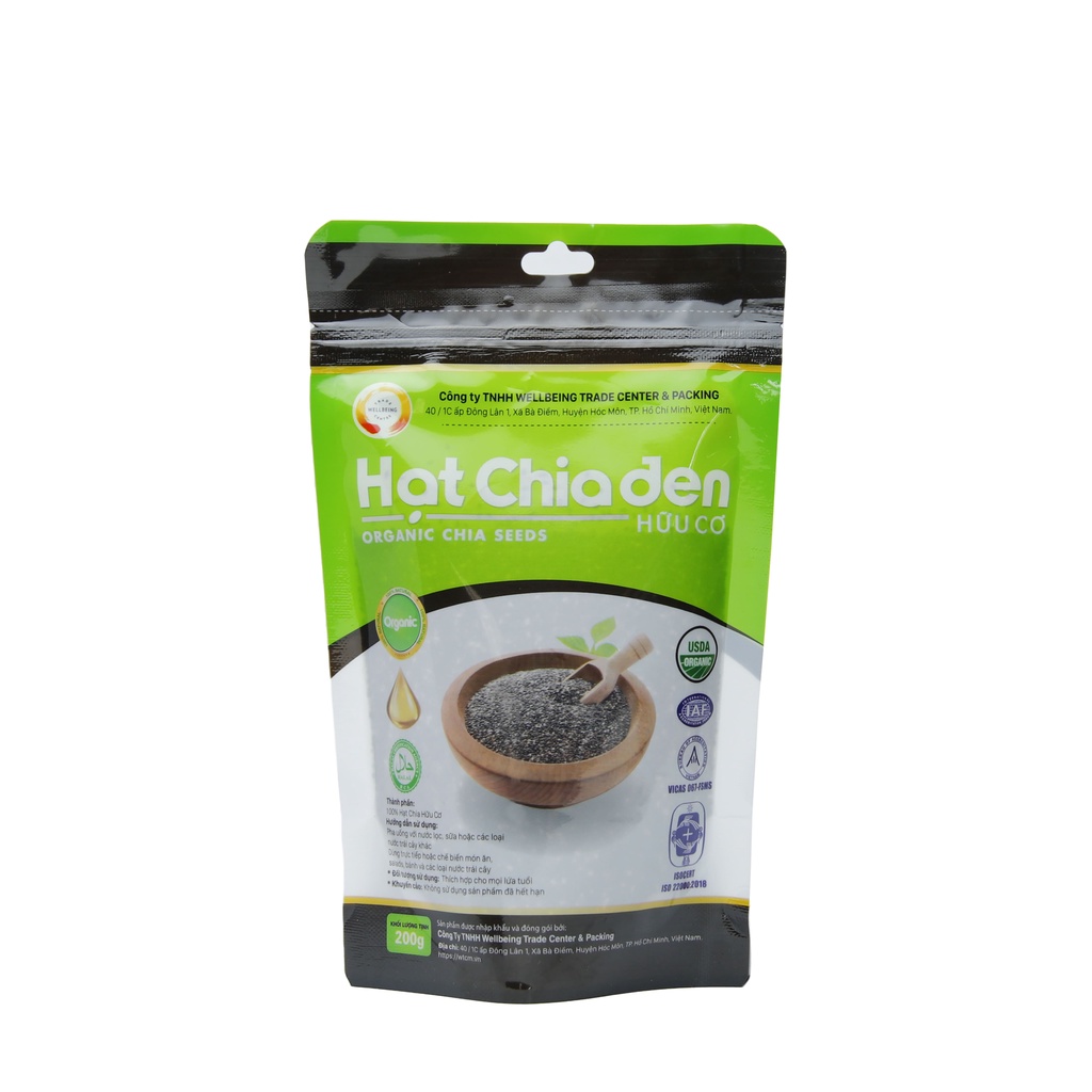 Hạt chia trắng/đen nhập khẩu hữu cơ chia seeds Wellbeing