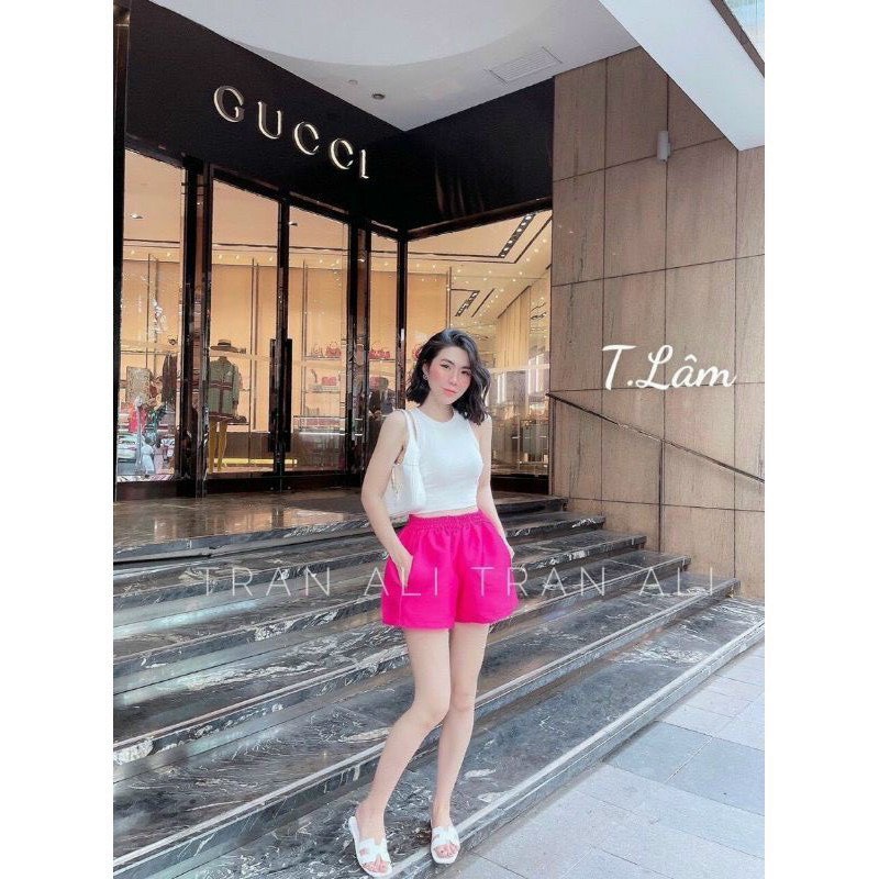 Quần Đùi Nữ Ống Rộng Phi Lụa Q065