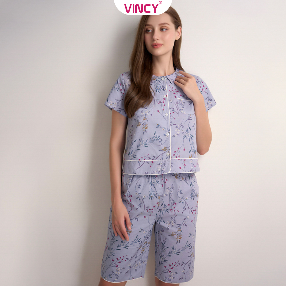 [Mua 3 giảm 20%, mua 2 giảm 15%] Bộ Đồ Kate Lửng Nữ Vincy Thoáng Mát  BKL036W11