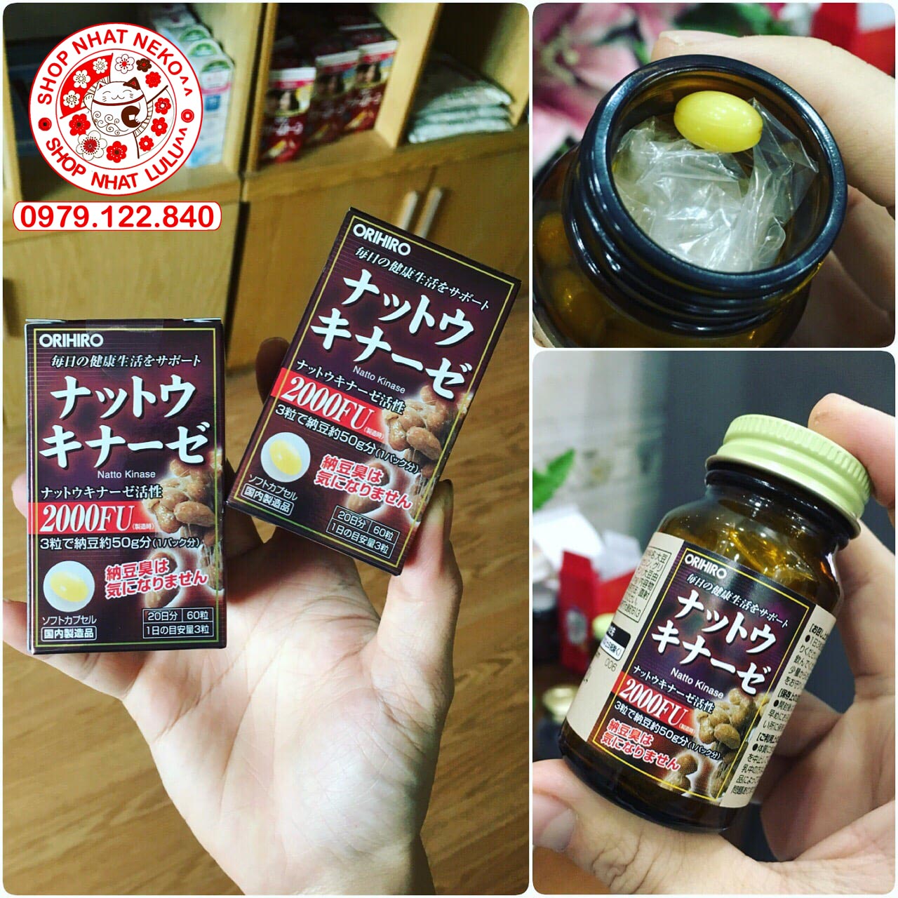 Viên uống Nattokinase 2000FU Orihiro chống đột quỵ Nhật Bản