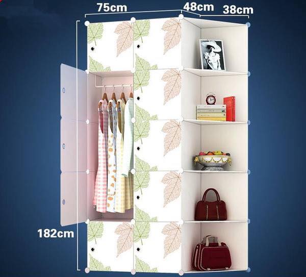 Tủ nhựa ghép - tủ quần áo - 8 ô và 4 ô xéo nhiều mẫu mã