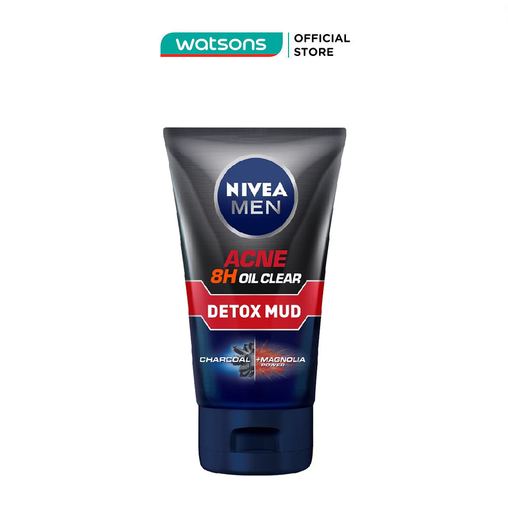 Sữa rửa mặt nivea men detox mud giúp giảm mụn & hư tổn da 100g