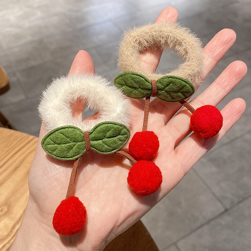 Dây Cột Tóc, dây buộc tóc cherry đẹp, cột tóc cherry, Cho Bé Chùm Cherry Xinh Xắn