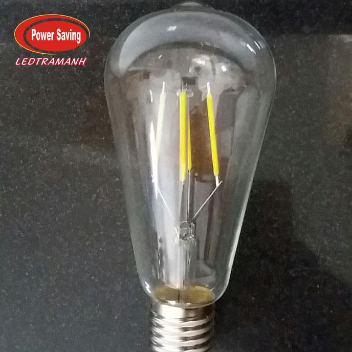 Combo 10 Bóng đèn LED thủy tinh ST64 cổ điển 4tim led đuôi vặn E27