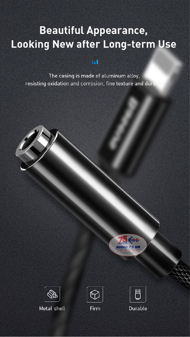 {Chính hãng} Jack chuyển đổi BASEUS L3.5 từ cổng LIGHTNING sang chân 3.5mm