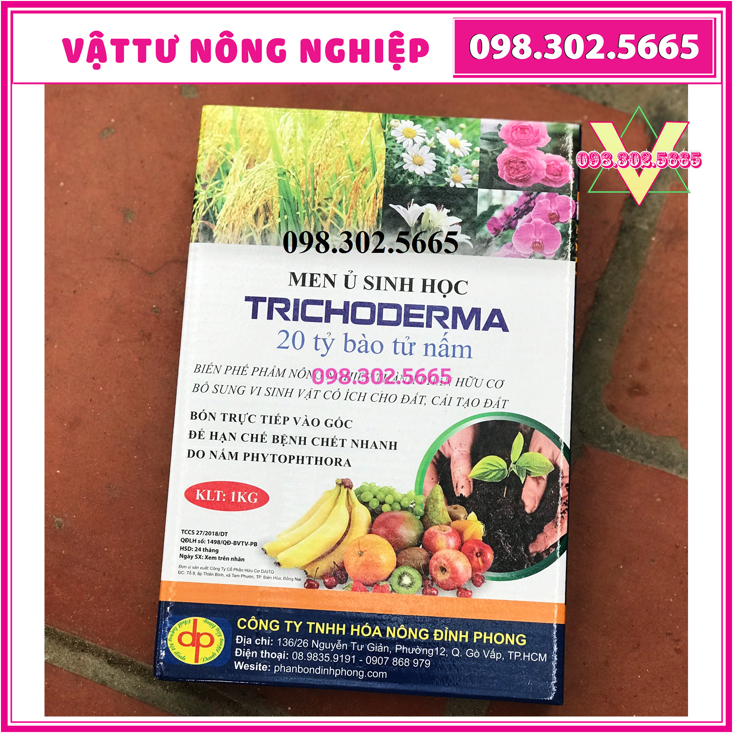 hộp 1kg Men ủ sinh học Trichoderma cực tốt với 20 tỷ bào tử nấm