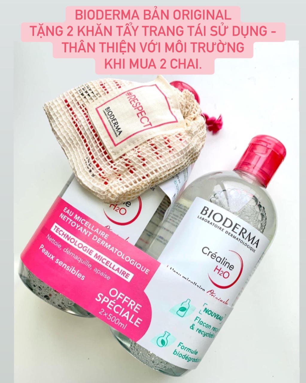 [GIẢM 5% ĐƠN 129K]Nước tẩy trang Bioderma Pháp
