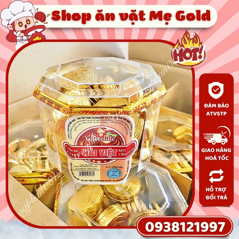 Kẹo socola đồng tiền vàng Hải Việt (hộp 210g)