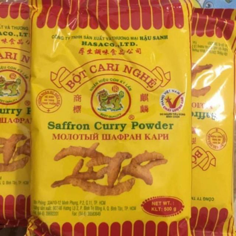 Bột cari nghệ hạu sanh gói 500g.