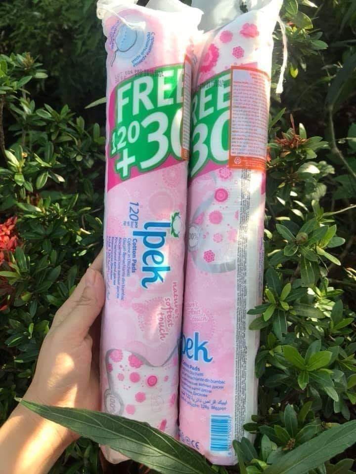 Combo2 Bông tẩy trang Ipek siêu mềm mịn 150 miếng