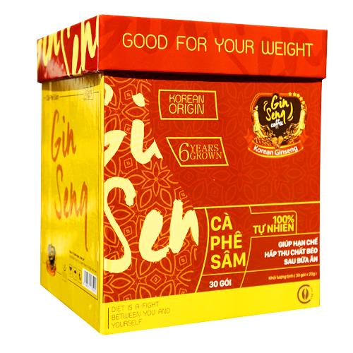 CÀ PHÊ SÂM GINSENG COFFEE CHÍNH HÃNG (HỘP 30 GÓI )