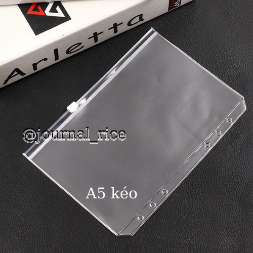 Túi nhựa túi zip gắn sổ còng A4 B5 A5 A6