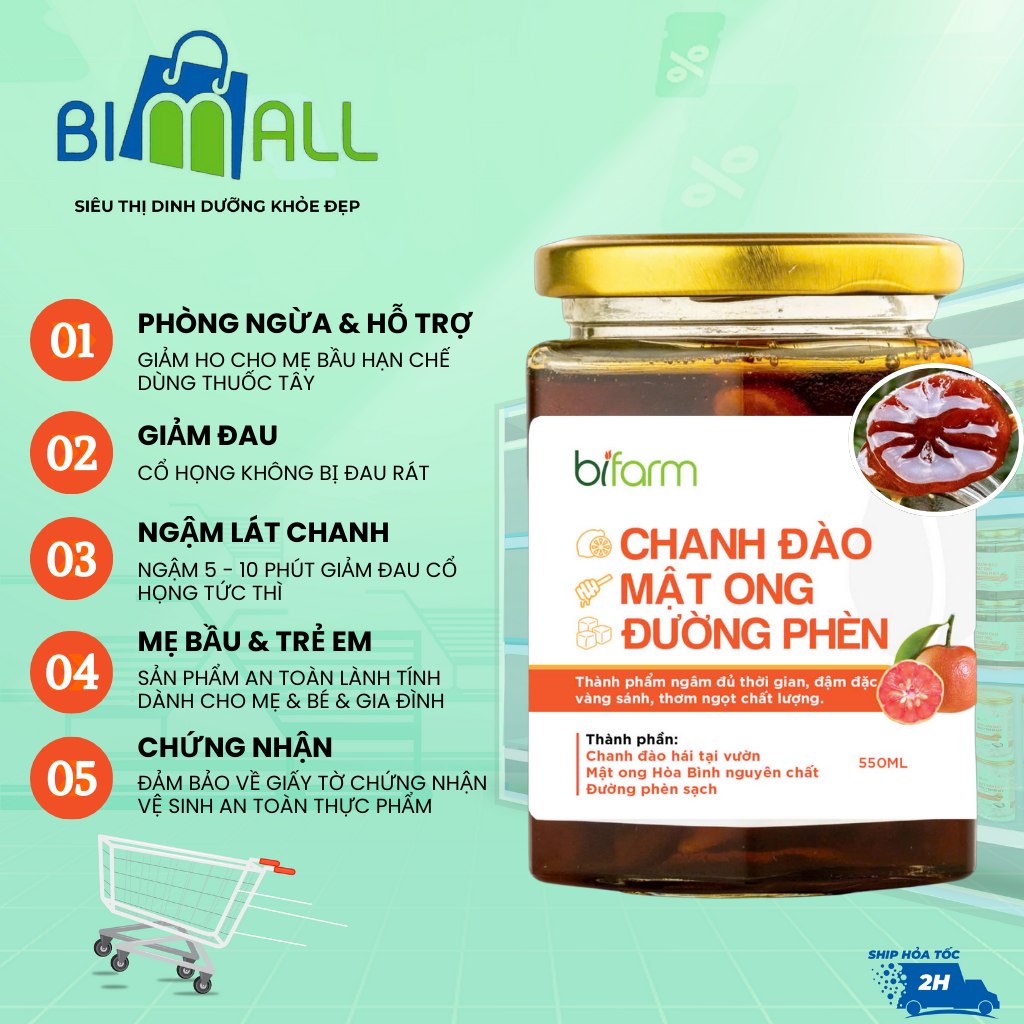 CHANH ĐÀO - MẬT ONG - ĐƯỜNG PHÈN Bifarm
