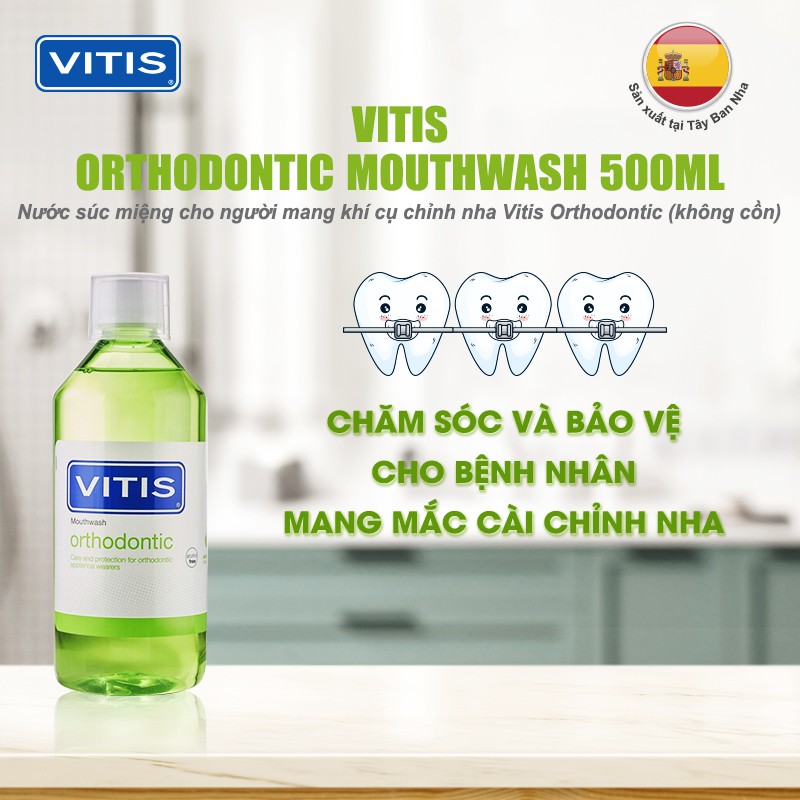 Nước súc miệng Vitis Orthodontic cho răng niềng 500ml