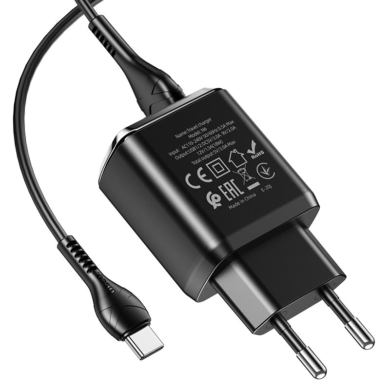 Bộ Củ Sạc nhanh Hoco N6 Type C (PD18W + QC3.0)