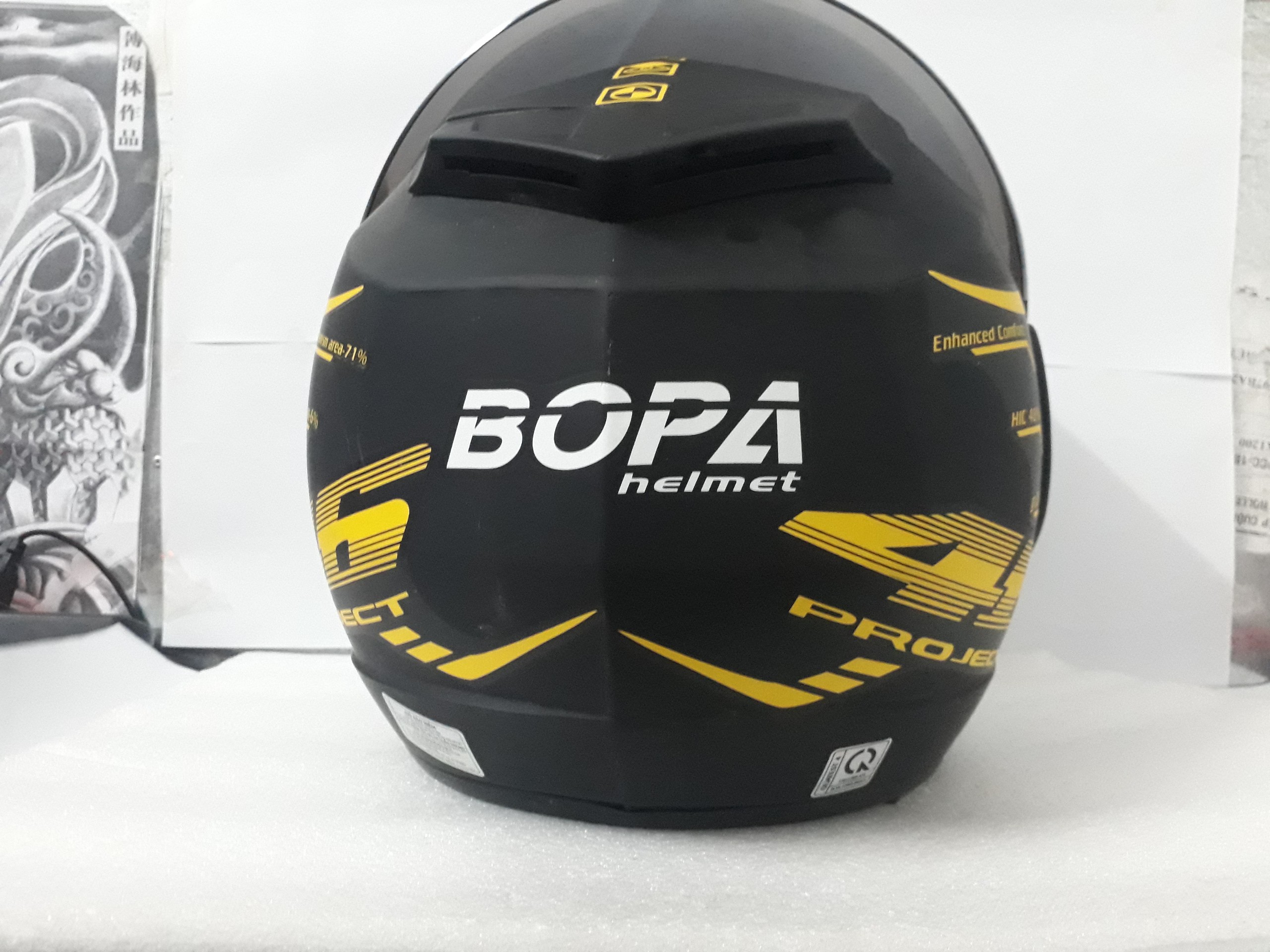 Mũ bảo hiểm 3/4 BOPA tem 46 Vàng Có kính