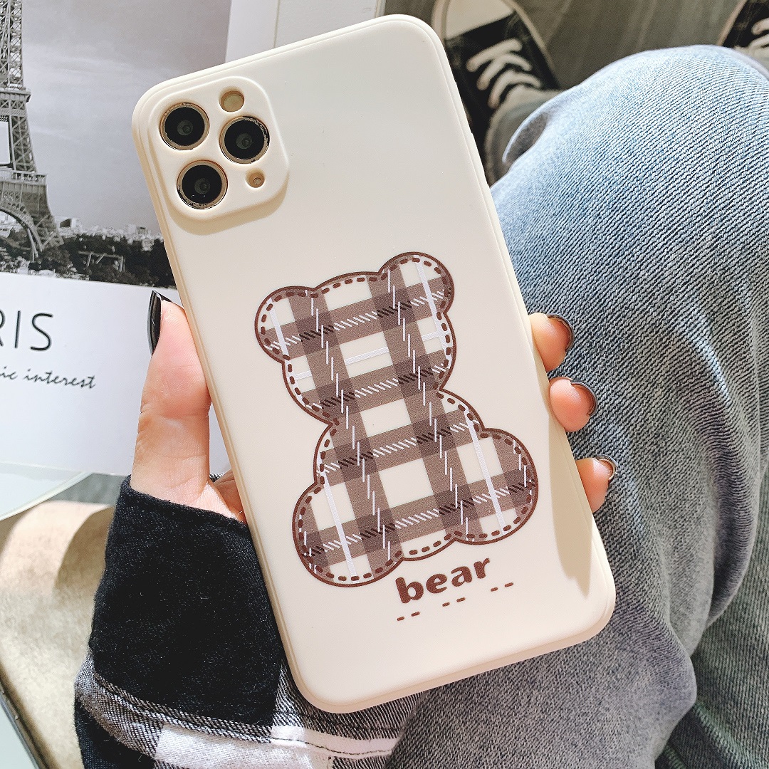 Ốp Lưng Silicon Màu Bảo Vệ CAMERA Cute Bear Caro