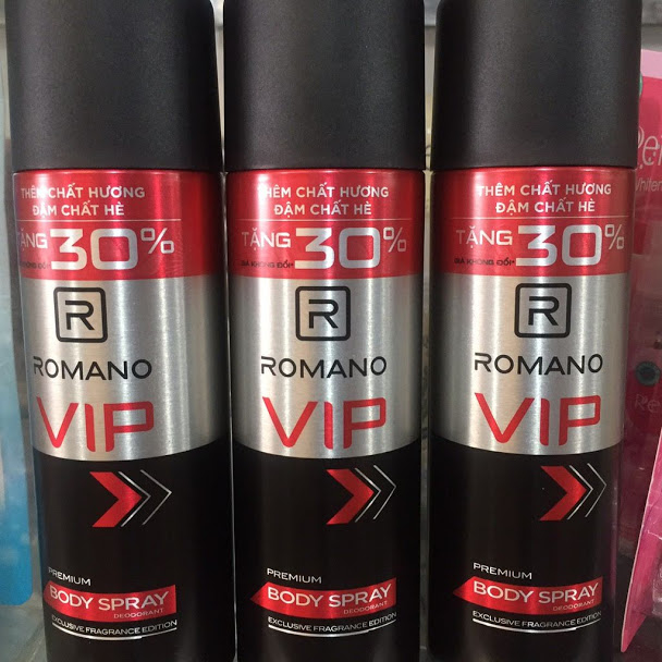 [Hcm]Romano Vip Deodorant Spray 150ml (Red)