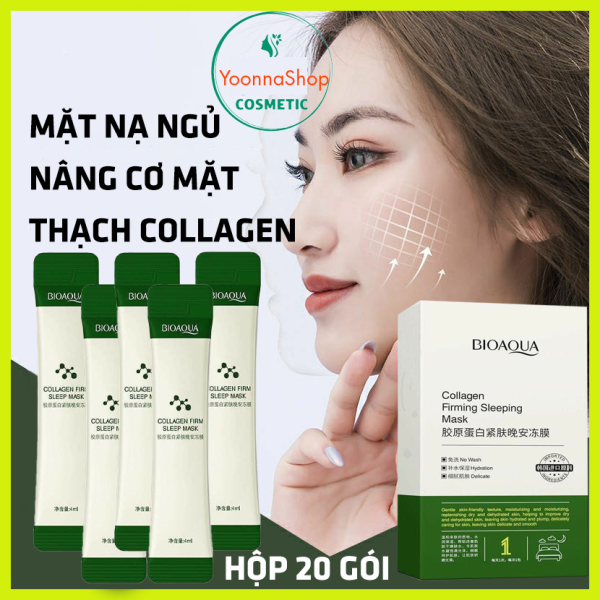 [HCM]COMBO 20 Gói Mặt Nạ Ngủ Thạch Collagen BIOAQUA - Nâng Cơ Căng Bóng Bổ Sung Collagen Cấp Nước Dưỡng Ẩm