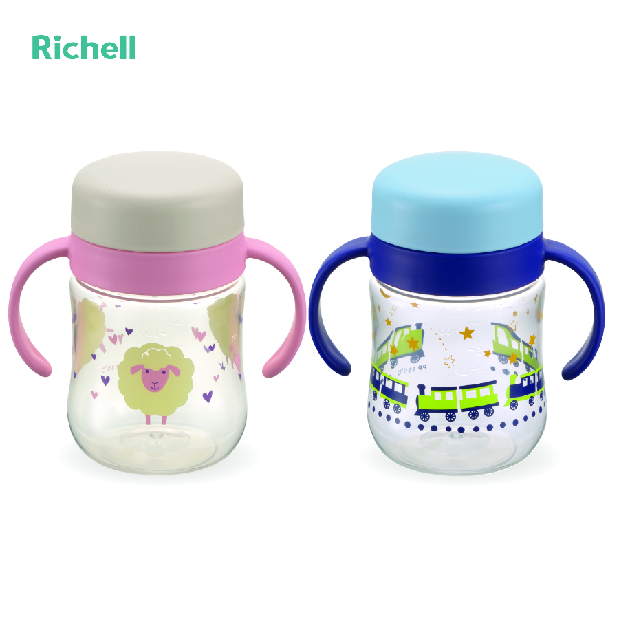 Bình tập uống Richell 360 độ Mugood hồng