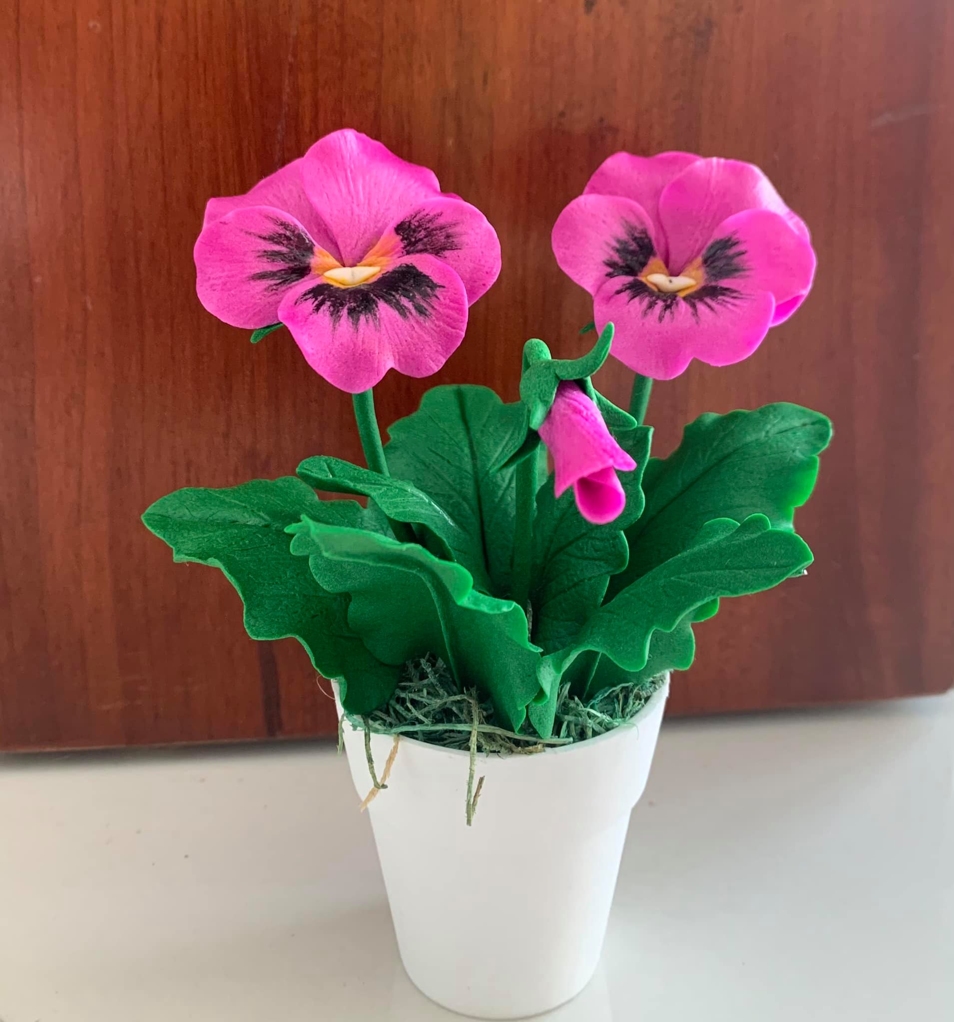 Chậu hoa fanse đất sét nhỏ hoa size trung
