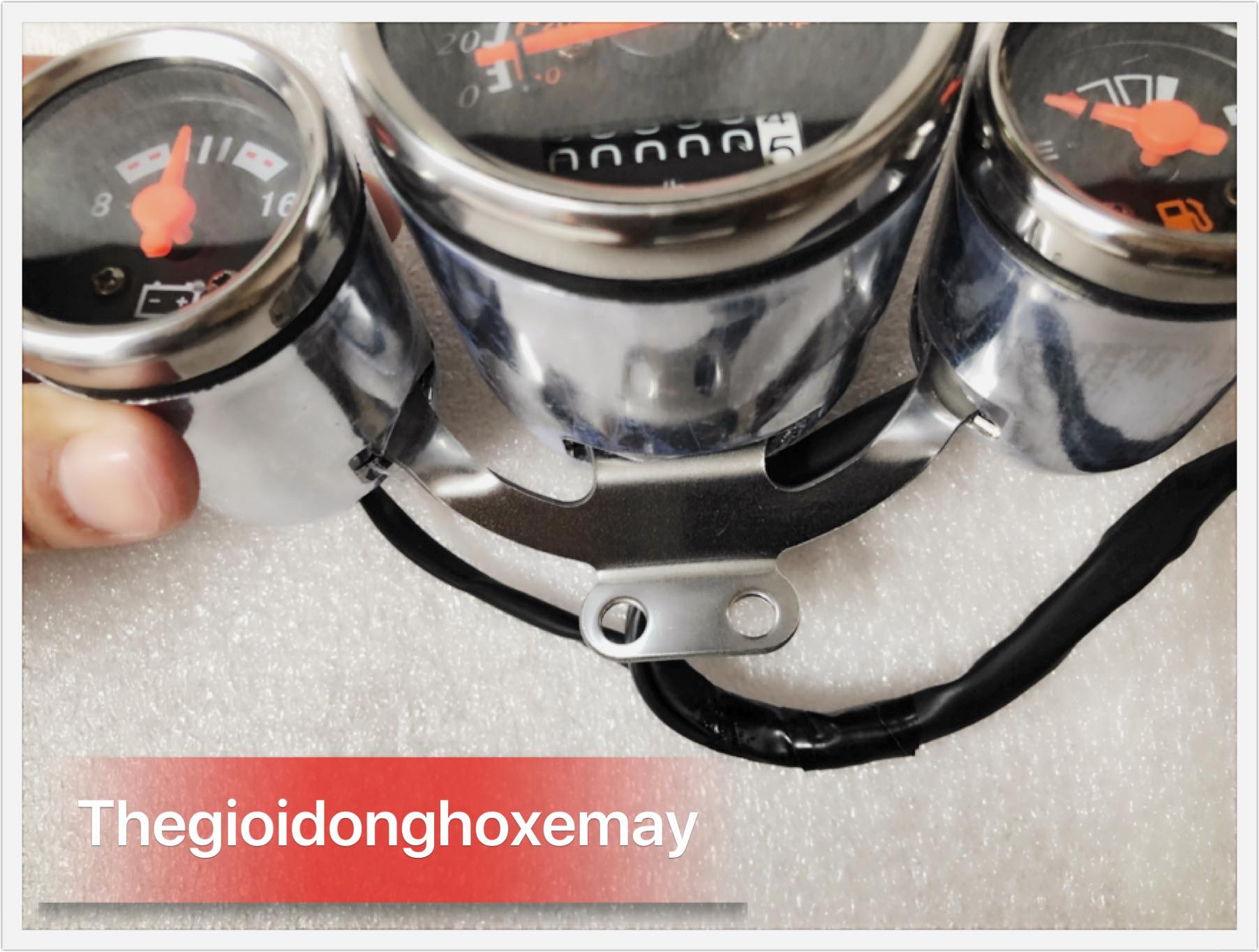Đồng hồ xe máy kiểu 3 cái- Báo Xăng, Báo bình, Báo tốc độ