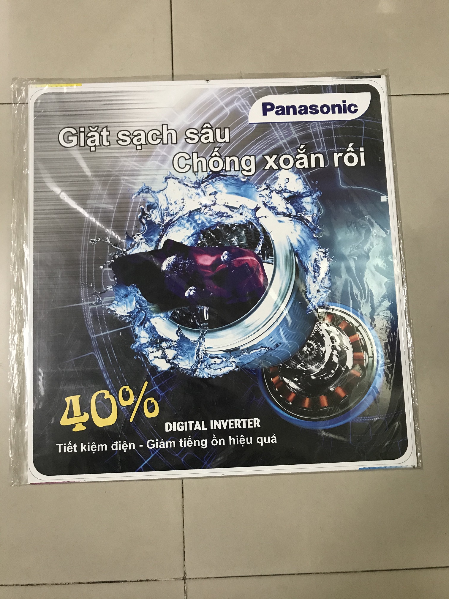 [HCM]Miếng dán máy giặt Panasonic  - Tem dán máy giặt Panasonic (mẫu 1)
