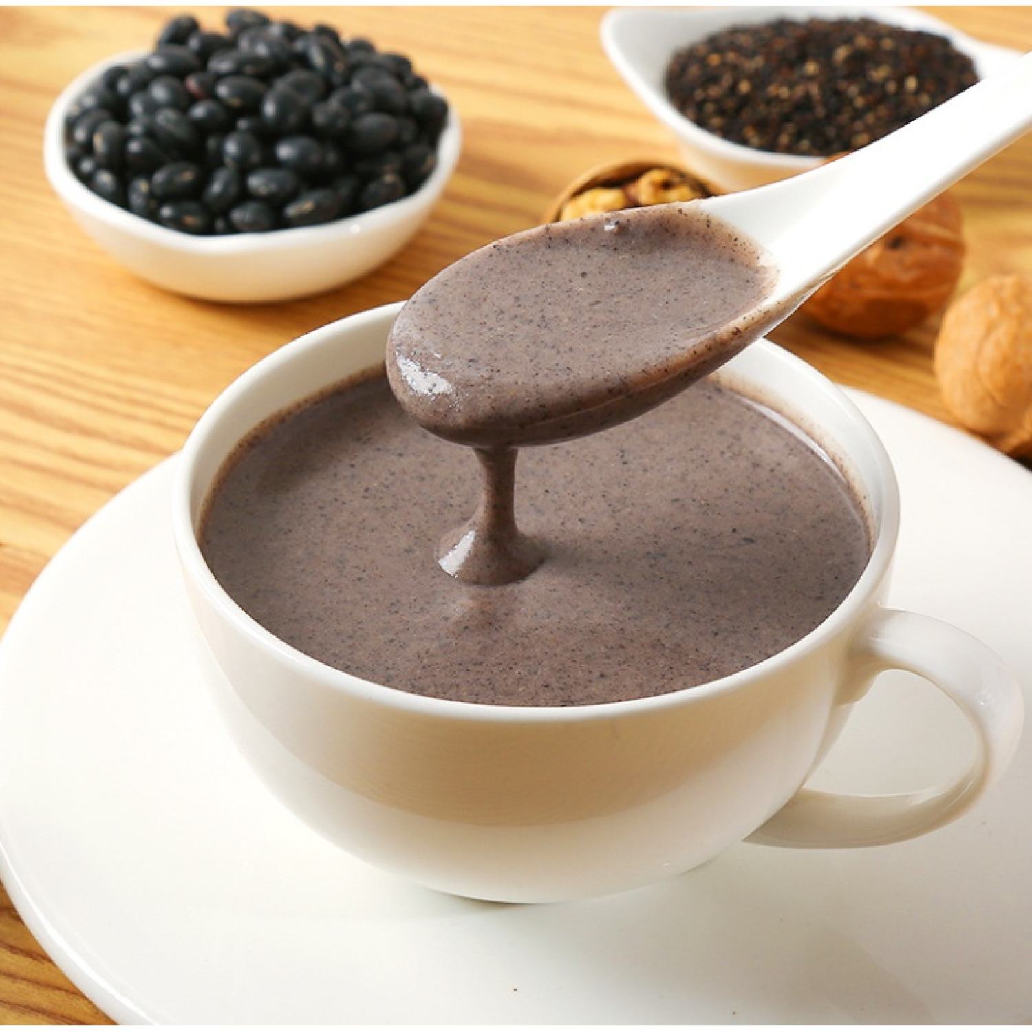 Hộp bột cháo đậu đen mè đen óc chó mới 500g (Mã: D9)