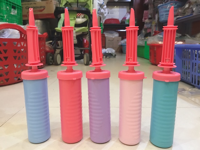 Bơm bóng bay bơm bong bóng cầm tay ( màu pastel)